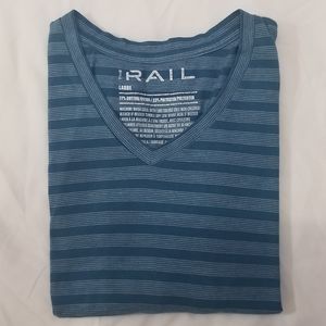Men's Striped V-neck T-shirt